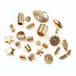 Constatazione lega di perline, forme misto, oro antico, 4~50x4~40mm, Foro: 1~5 mm