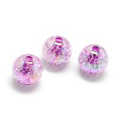Knistern Stil Acryl Perlen, ab Farbe, Innenfarbe, Runde, lila, 20 mm, Bohrung: 2.5 mm, ca. 110 Stk. / 500 g