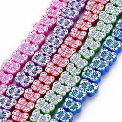 Chapelets de perle en pâte polymère manuel, papillon, couleur mixte, 6~8.5x8~11.5x3.5~4.5mm, Trou: 1.6mm, Environ 38~40 pcs/chapelet, 10.04 pouce ~ 11.61 pouces (25.5~29.5 cm)