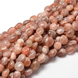 Pepite Sunstone naturali fili di perline, pietra burrattata, 4~8x6~9x5~7mm, Foro: 1 mm, circa 15.3 pollice ~ 15.7 pollici