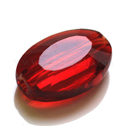 Imitation Austrian Crystal Beads, Grade AAA, Faceted, Oval, Dark Red, 9.5x6x3mm, Hole: 0.7~0.9mm