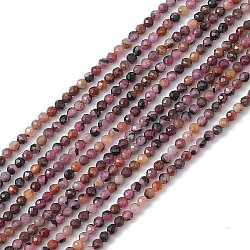 Fili di corindone rosso naturale / rubino e zaffiro, sfaccettato, tondo, 2~2.5mm, Foro: 0.5 mm, circa 171pcs/filo, 14.96'' (38 cm)
