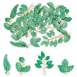 DICOSMETI Leaf Charms Small Plant Pendant Alloy Charms for Necklace Jewelry Making
