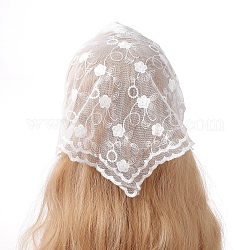 Кружевной треугольный шарф-повязка на голову, платок в стиле милой девушки, белые, 900x300 мм