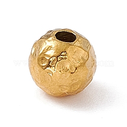 304 perline in acciaio inossidabile, texture, tondo, oro, 6x5.5mm, Foro: 1.6 mm