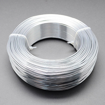 Alambre de aluminio redondo, alambre artesanal de metal flexible, para hacer artesanías de joyería diy, plata, 1.5 mm de diámetro, aproximamente 100 m / rollo