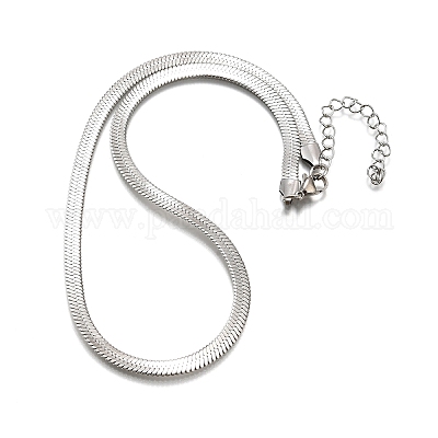 Не тускнеющие цепочки-елочки из нержавеющей стали 201 NJEW-M187-06P-1