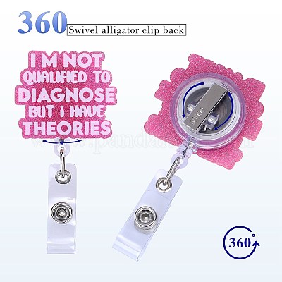 Выдвижная катушка для значков из блестящего пластика AJEW-SZ0002-44C-1