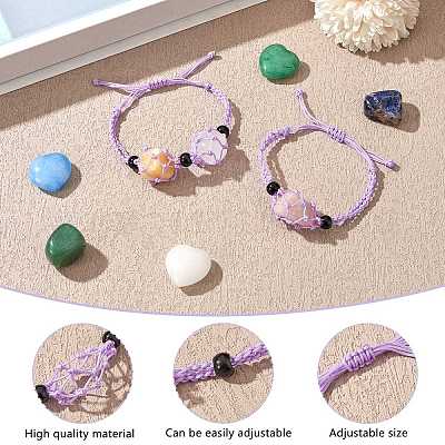 Регулируемый плетеный нейлоновый шнур макраме мешочек изготовление браслета AJEW-SW00013-06-1