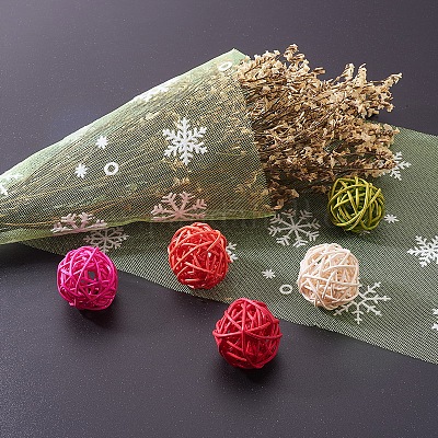 Сетчатые ленты со снежинками в стиле деко OCOR-P010-G10-1