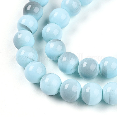 Выпечка окрашенные стеклянные бусины пряди X1-DGLA-N013-10mm-03-1