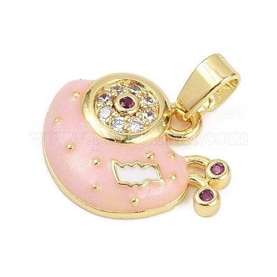 Латунные микропроволочные кубические циркониевые подвески из эмали KK-L231-05G-1