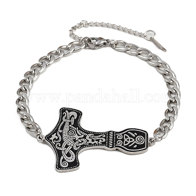 Браслеты из нержавеющей стали 304 с эмалированными звеньями BJEW-P356-01B-P-1