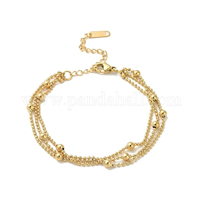 Многорядные браслеты из нержавеющей стали 304 BJEW-C110-03G-1