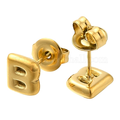 Серьги-гвоздики из нержавеющей стали 304 EJEW-I316-01G-B-1