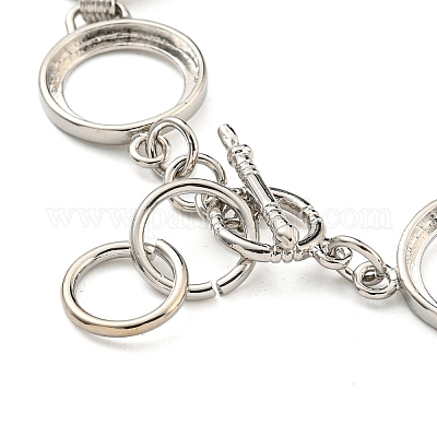 Изготовление браслета из латуни с плоским круглым звеном и подносом BJEW-A010-03A-P-1