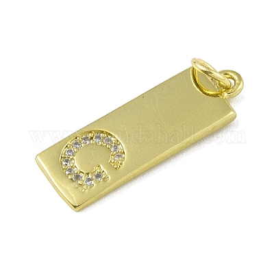 Латунные микропаве прозрачные подвески с фианитом KK-P266-06G-G-1