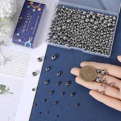 500 шт. 6 вида круглых бусин из нержавеющей стали 304 с прострочкой STAS-SC0006-94-1