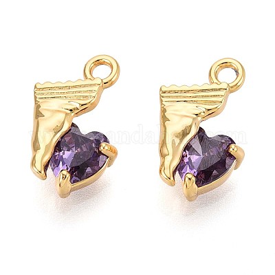 Латунные микро проложить кубического циркония подвески KK-N263-96A-G-1