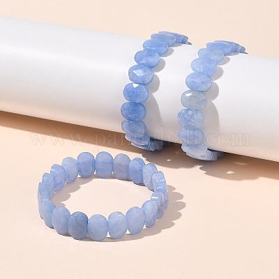 Овальные браслеты из натурального малайзийского нефрита с бусинами G-P589-02A-1