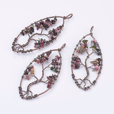 Натуральные подвески из турмалинной фишки G-E467-60M-1