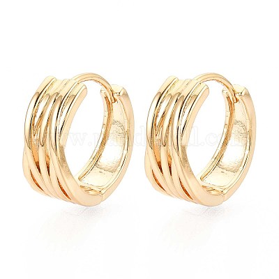 Латунные серьги обруча EJEW-T047-95G-1