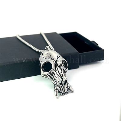 Готические ожерелья из нержавеющей стали с подвесками в виде черепов животных для мужчин GO9601-1
