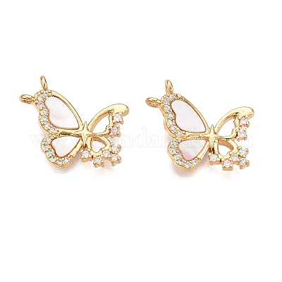 Латунь микропаве фианиты с подвесками-ракушками KK-T070-36G-1