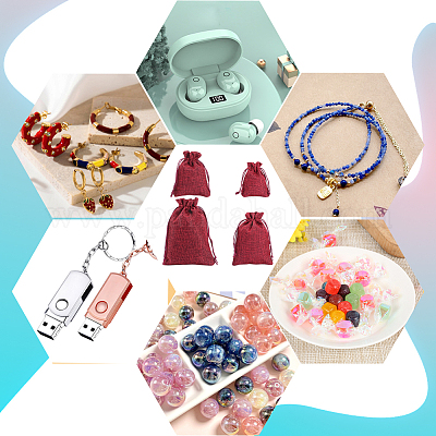 16 шт. 4 стиля полиэстер имитация мешковины упаковочные мешки затягивающиеся мешки ABAG-BBC0001-01D-1