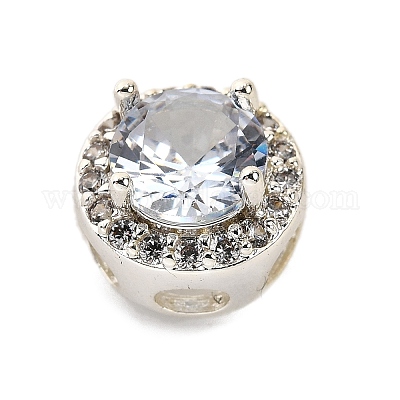 Латунные микро проложить кубического циркония бусы KK-D408-11S-04A-1