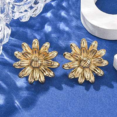 Серьги-гвоздики из нержавеющей стали 304&nbsp;LS-EJEW-A136-02G-1