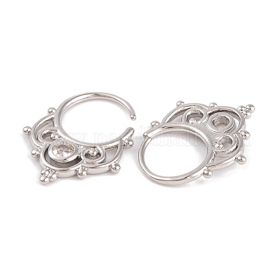 Серьги из латуни с фианитом EJEW-S219-11P-1