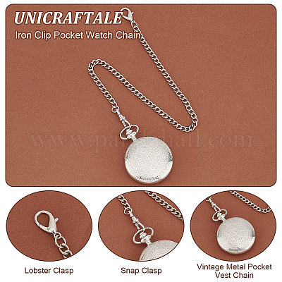 Wholesale UNICRAFTALE 2Pcs 2 Colors Pocket Watch Chain Vintage