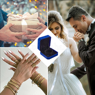 4 шт. 4-х стилевых квадратных и прямоугольных бархатных коробок для ожерелий VBOX-BT0001-01A-1