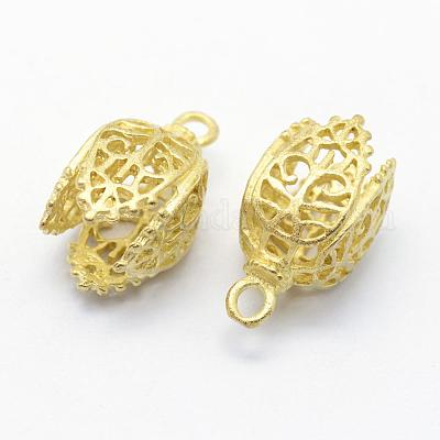 Латунная полая бусина KK-F721-150C-RS-1