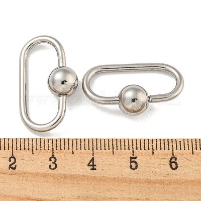 Подвески-карабинчики с винтовым замком из нержавеющей стали 304 STAS-C092-03B-P-1