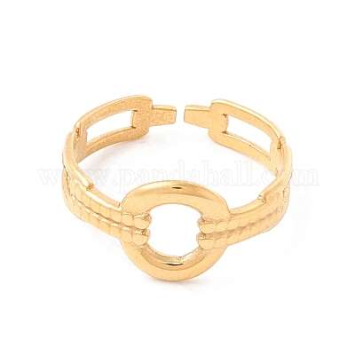 Ионное покрытие (IP) манжетное кольцо из нержавеющей стали 304 RJEW-F121-05G-1