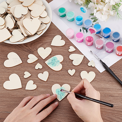 4 стиль необработанный деревянный лист для декора в виде сердца WOOD-PH0003-27-1