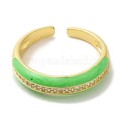 Кольца-манжеты из латуни с микропаве из кубического циркония RJEW-H228-06G-1