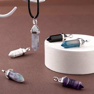 5 шт. 5 стильных заостренных подвески из натуральных смешанных драгоценных камней G-FS0001-31-1