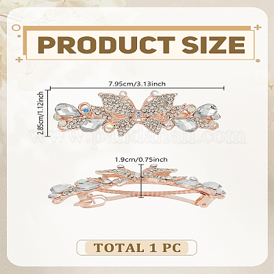 1 шт. заколки для волос со стразами из сплава&nbsp;PHAR-LP0001-34B-1
