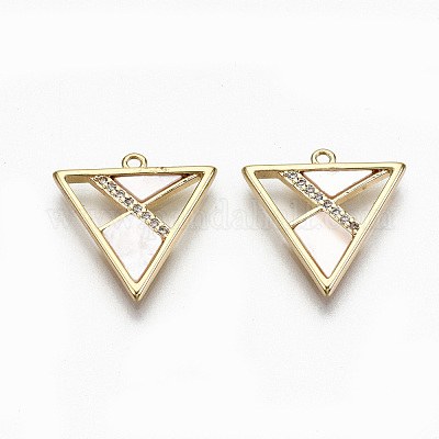 Латунные микропаве прозрачные подвески с фианитом KK-R117-003-NF-1