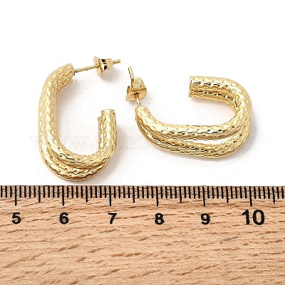 Двухслойные серьги-гвоздики из нержавеющей стали 201 EJEW-Z151-02G-1