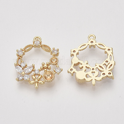 Латунные микро-паве подвески циркония подвески горный хрусталь настройки ZIRC-S064-025-1