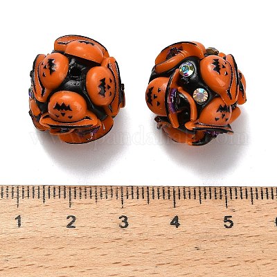 Бусины из полимерной глины со стразами и смолой на тему Хэллоуина RESI-Z045-02B-03-1