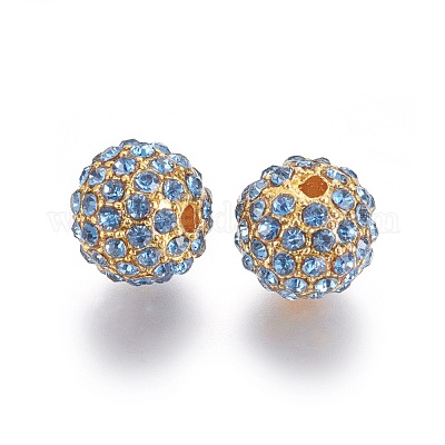 Бусины из сплава и страза RB-A034-10mm-A04G-1