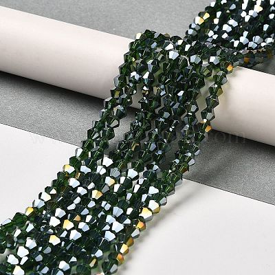 Прозрачные стеклянные бусины гальваническим пряди EGLA-A039-T6mm-B25-1