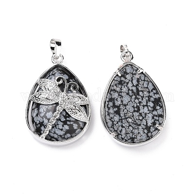 Естественно снежинка обсидиана подвески X-G-G900-01P-13-1