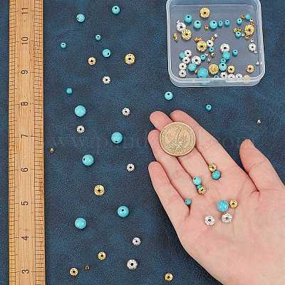 Набор для самостоятельного изготовления ожерелья из синтетических бирюзовых бусин DIY-SC0018-05-1