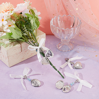 4 шт. 2 стиля подвесное украшение из стекла и сплава HJEW-UN00037-1